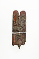 Statuette fragment, pair of feathers, Bronze